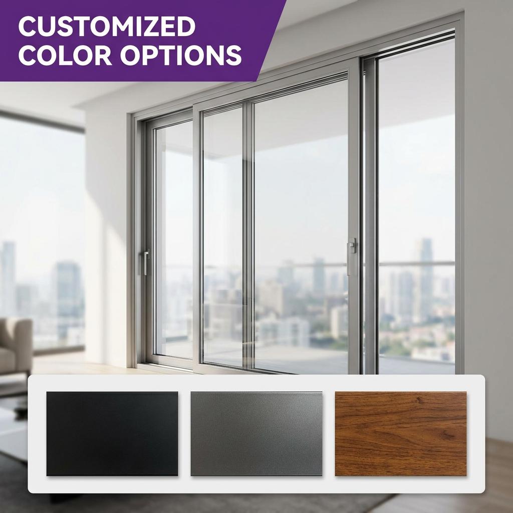 EOKO Hurricane Impact Windows Aluminium Thermal Break Customized Horizontal Aluminum Sliding Windows with Screen Waterproof