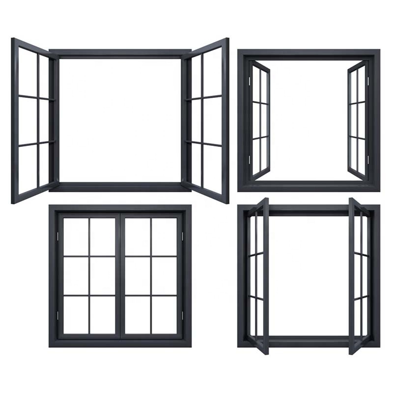 Custom Powder Coated RAL Colors Soundproof Double Glazed Aluminum French Casement Window for Villa Boutique Hotels