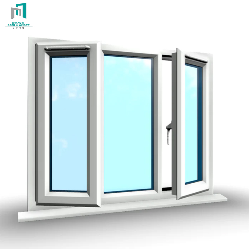 CHANGYI Customizable Modern Design Double Glazed PVC Casement Windows Windproof Plastic Frame Upvc for Hotels