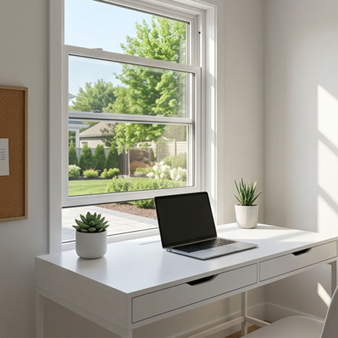 Modern Single Hung PVC Windows Weather Resistant Construction Heat Insulation Energy Saving for Exterior Use Residential