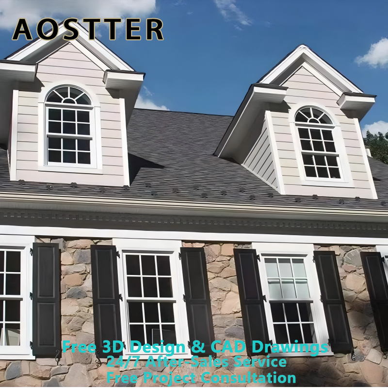 AOSTTER PVC Sash Window Double Hung Window UPVC Window Vinyl Window Single Hung Vertical Sliding for Dormer