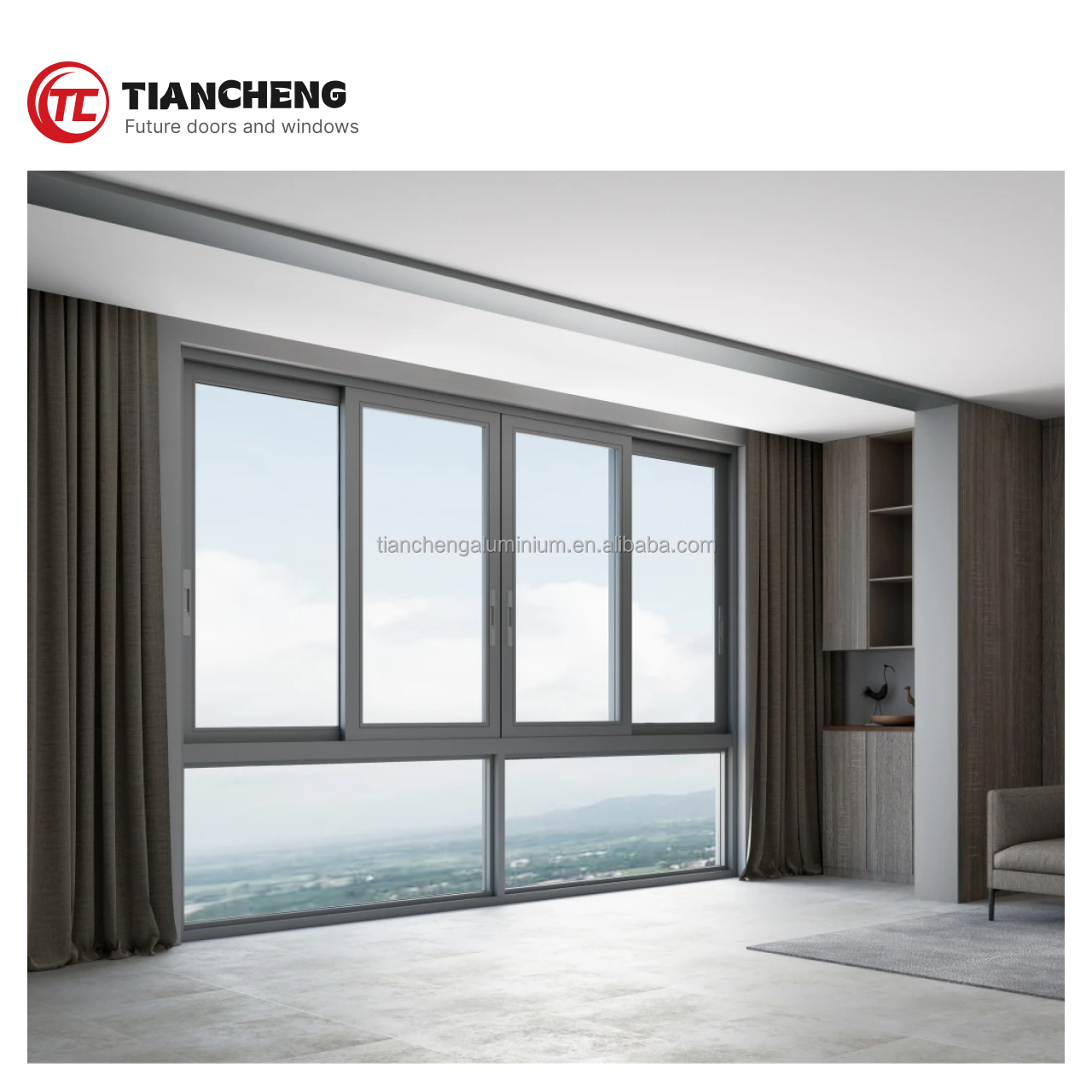 Household Double - Glazed Sliding Aluminum Windows for Ordinary Dwellings