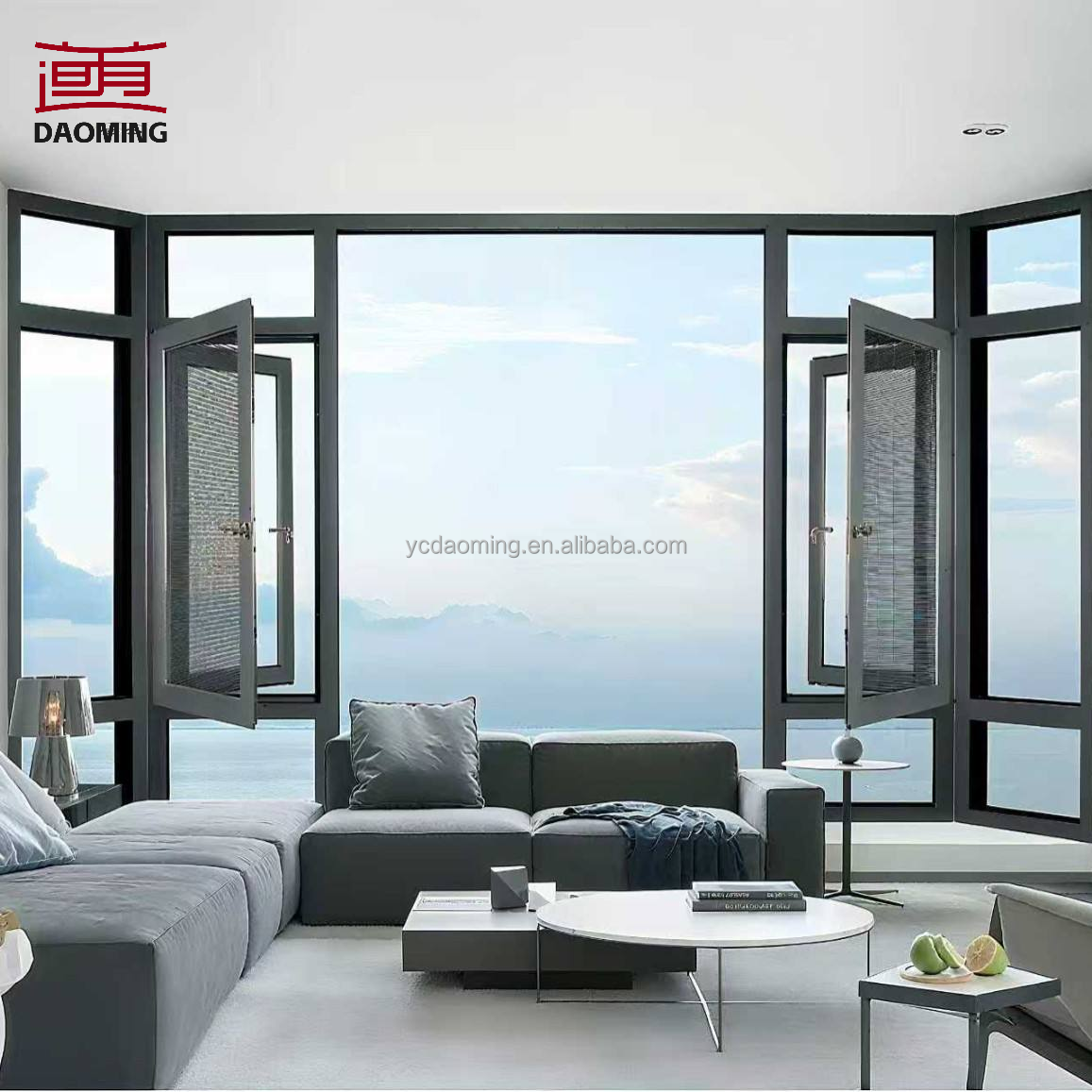 Chinese Manufacturer Customized Sliding Windows Door Double Glass 4 Track Aluminium Sliding Window