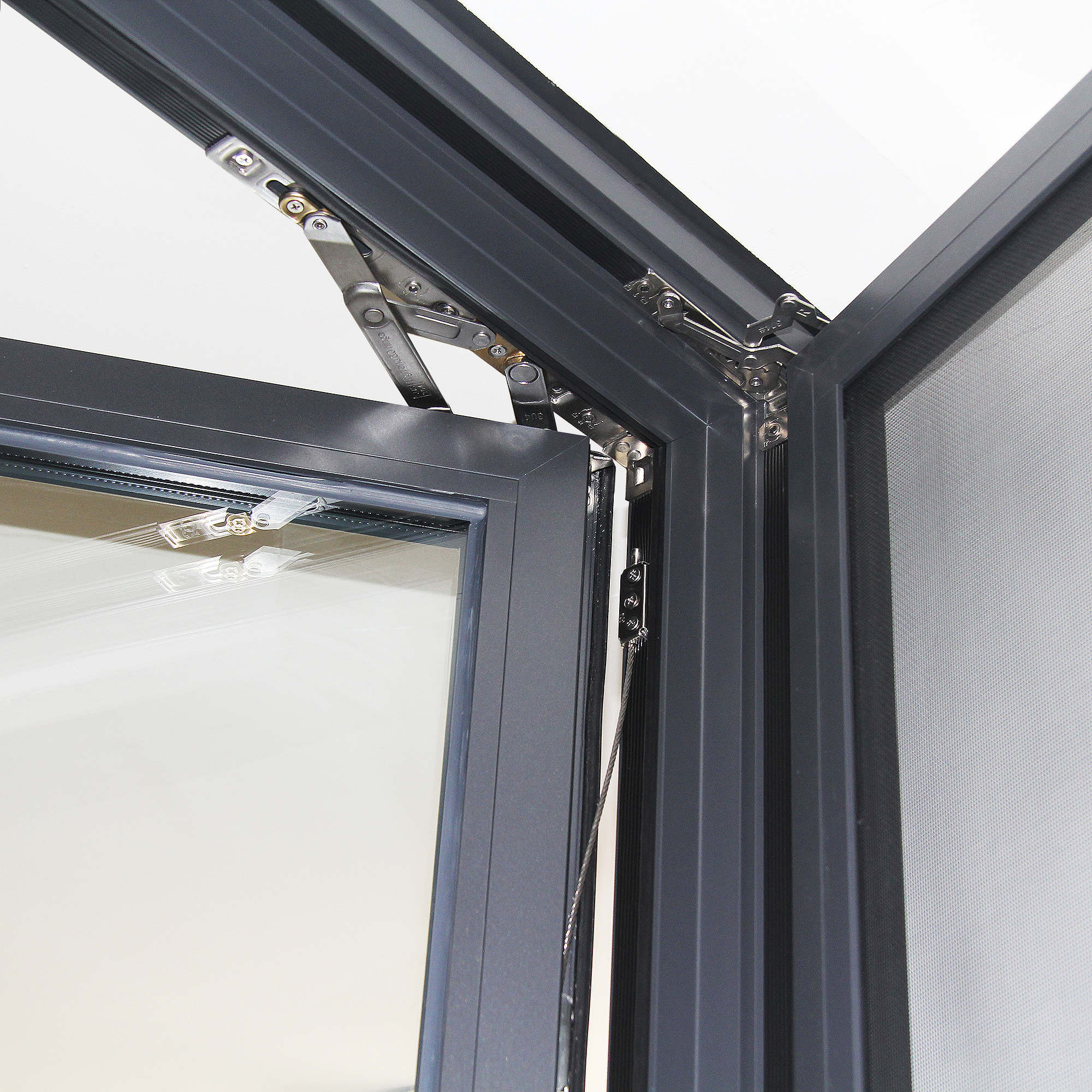 High Quality PVC UPVC Casement Double Swing Windows with Magnetic Screen for Bathroom Application
