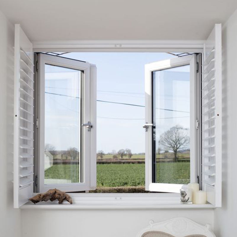 Modern Champagne PVC Casement Window with Double Glazing Features