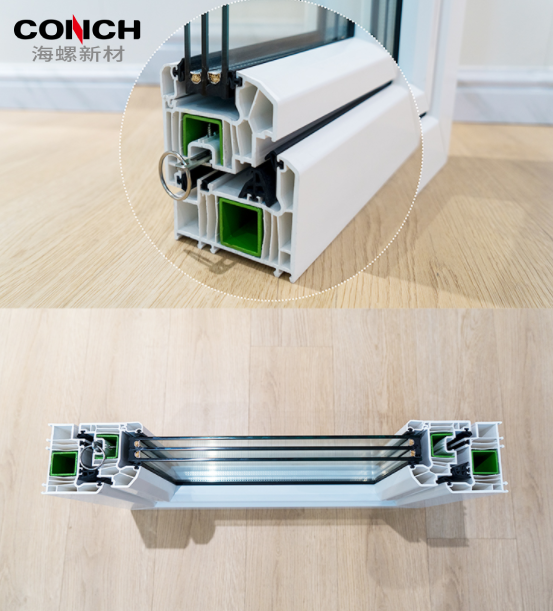 88 Series White UPVC Plastic Steel Fixed Horizontal Soundproof Windows for Hospital &amp; Hotel Use