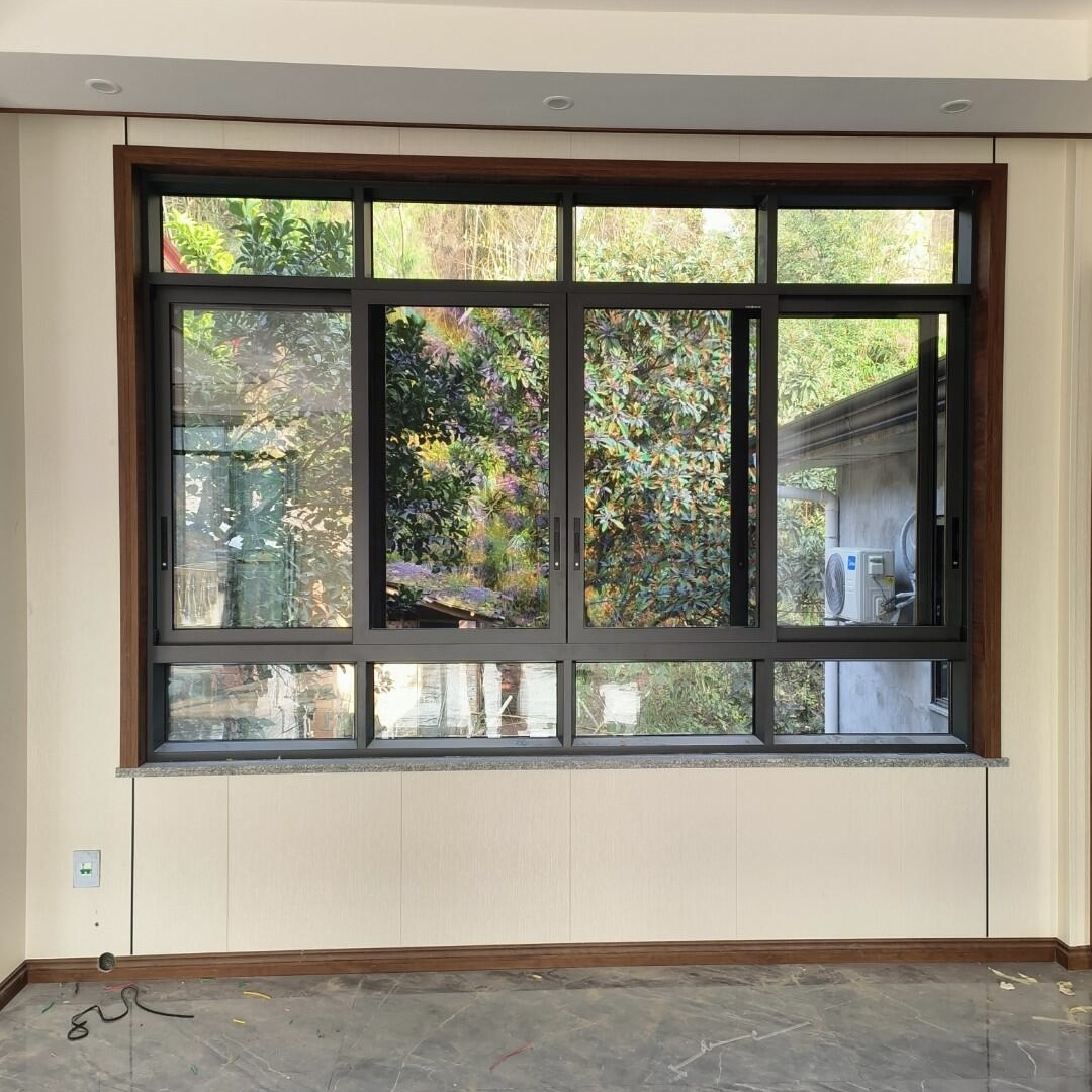 Customized Size Commercial Thermal Break Aluminum Alloy Sliding Windows Waterproof Windproof Kitchen Outdoor Double Glass