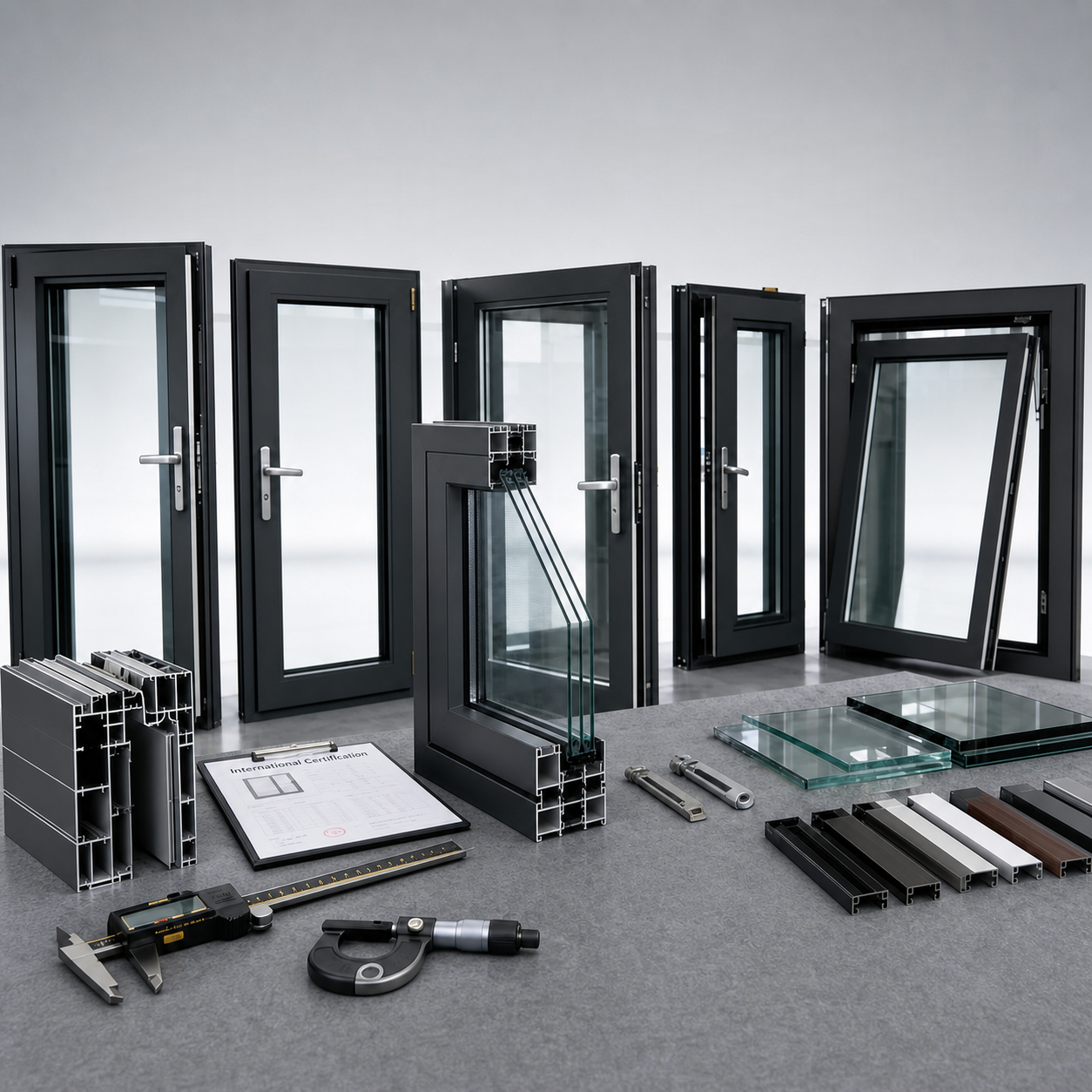 Custom Eco Friendly Thermal Break Aluminum Alloy Casement Window Low E Double Glazed Windproof Waterproof For Residence