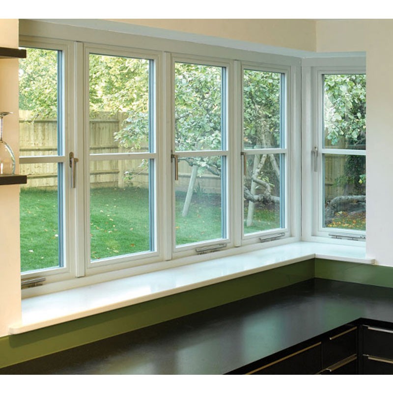 CHANGYI Custom Interior House Glazed Tempered Glass Pvc UPVC Vinyl Casement Windows for Bedroom