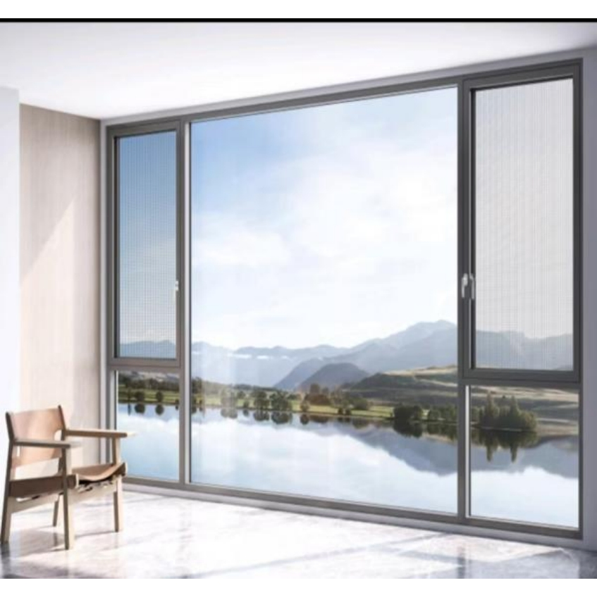Double Glazed Tempered Glass Thermal Break Aluminum System Window for School