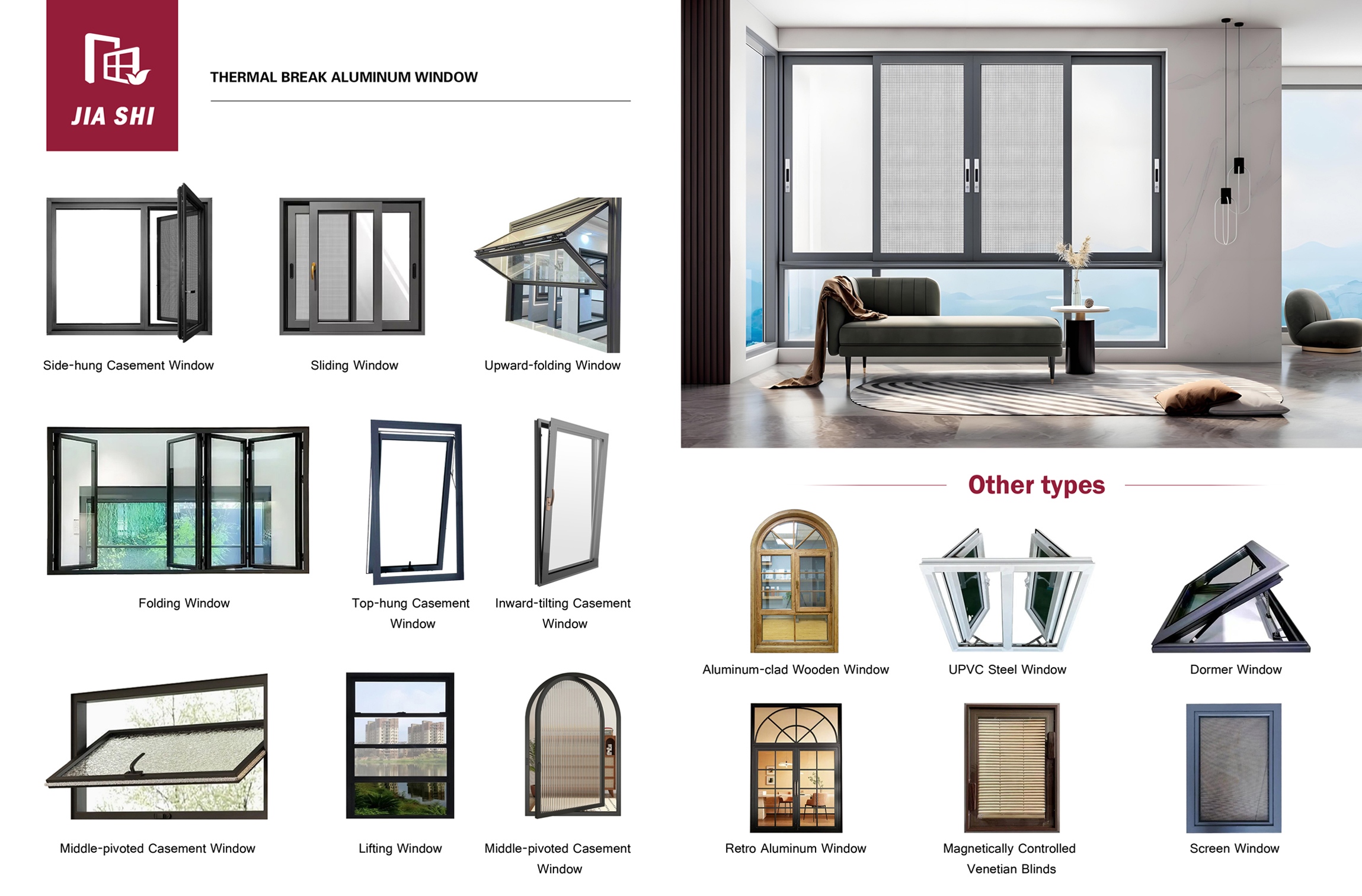 Hurricane-impact Optional Wood Grain UPVC Doors and Windows, Vinyl Double-glazed White PVC Casement Windows