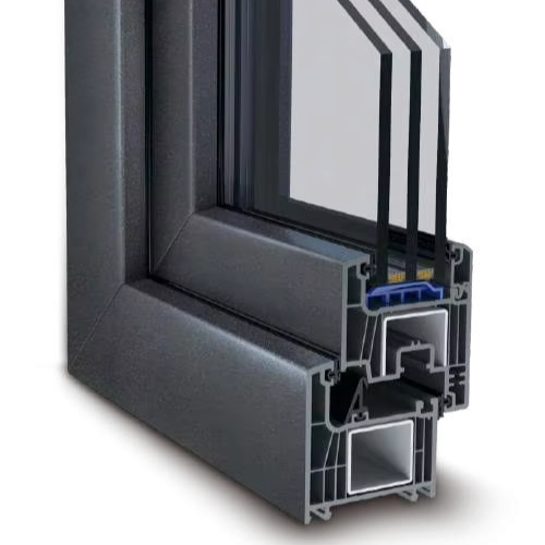 Triple Tempered Glass Casement Window, PVC/UPVC Energy-saving Low-consumption Window, Multiple Colors Available, for Apartments