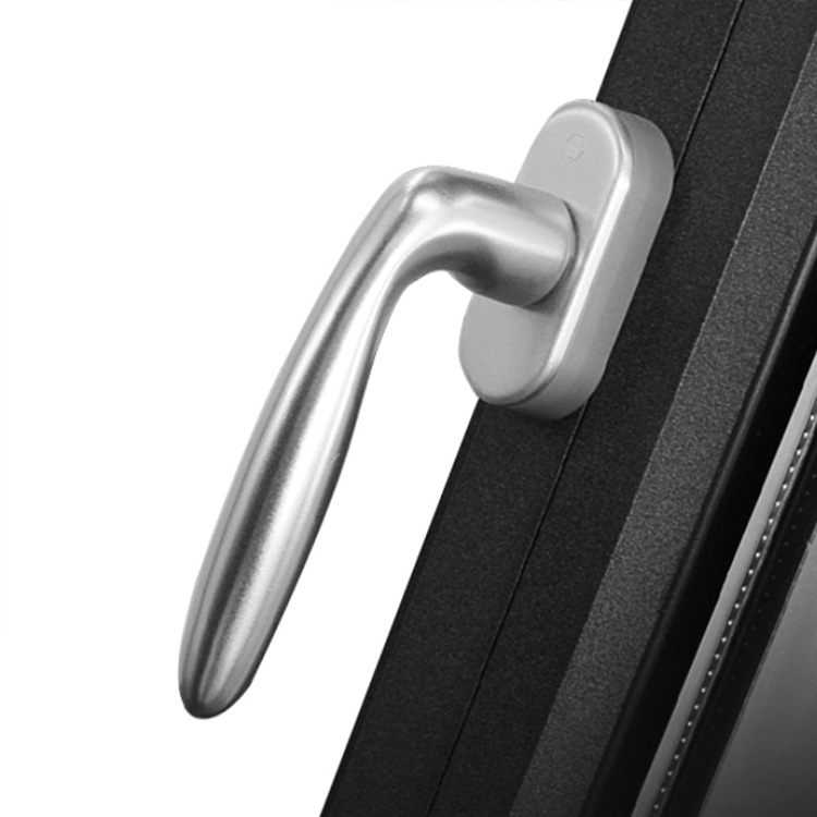 Black Aluminum Alloy Swing Casement Window Double-glazed Tempered Glass Stainless Steel Frame for Residential