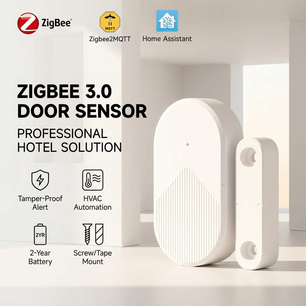 ZigBee2MQTT Door Window Sensor Home Assistant ZHA Security Alarm Smart System Wireless Open Close Living Room Kitchen 1 Year