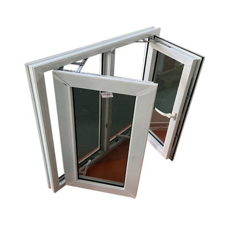 Factory UPVC Double Glazed French Design Vinyl Glass Casement Window