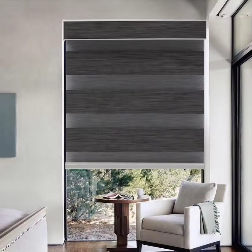 Motorized Zebra Blinds Smart Window Shades Remote Control Custom Size Zebra Blinds Alexa Google Compatible