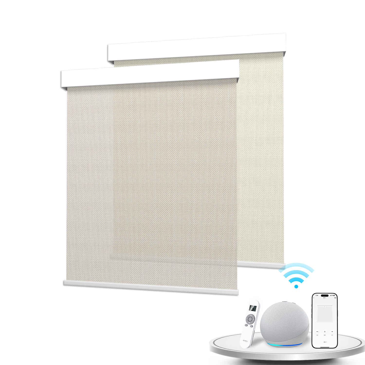 Motorized Built-In Plain Design Vertical Blinds With Smart Control For Window Light Filtering Blackout Shades Stylish Home Decor