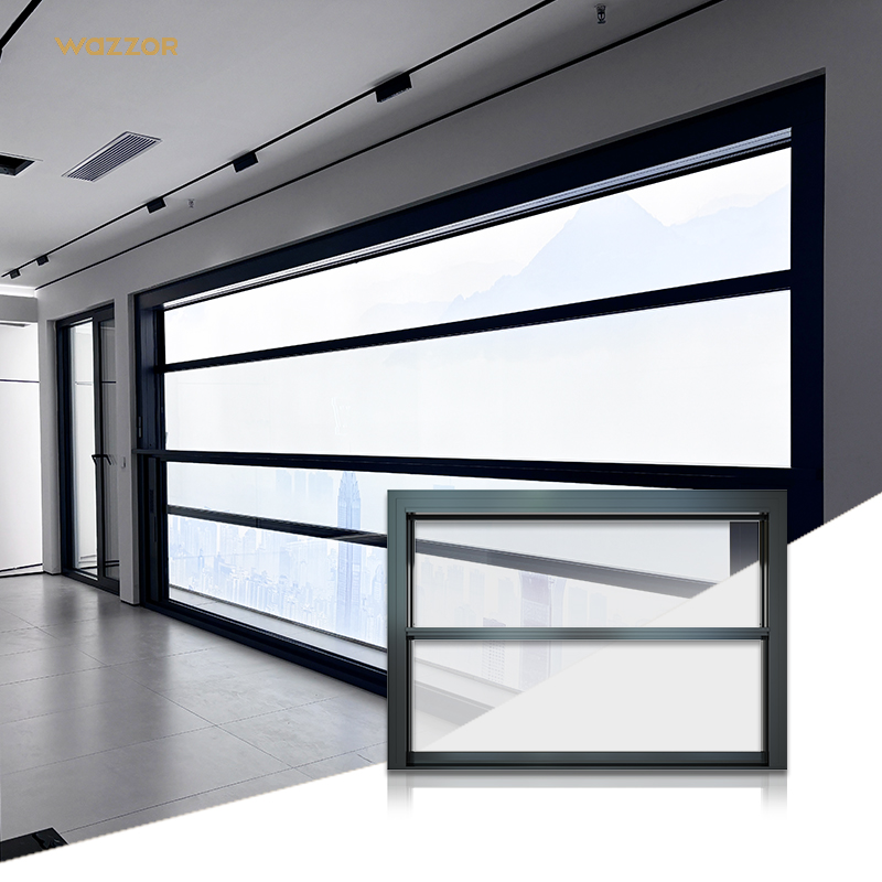 Wazzor Smart Electric Lift up Aluminum Toughened Glass Window Multifunction Soundproof Verticals Sliding Balcony Windows