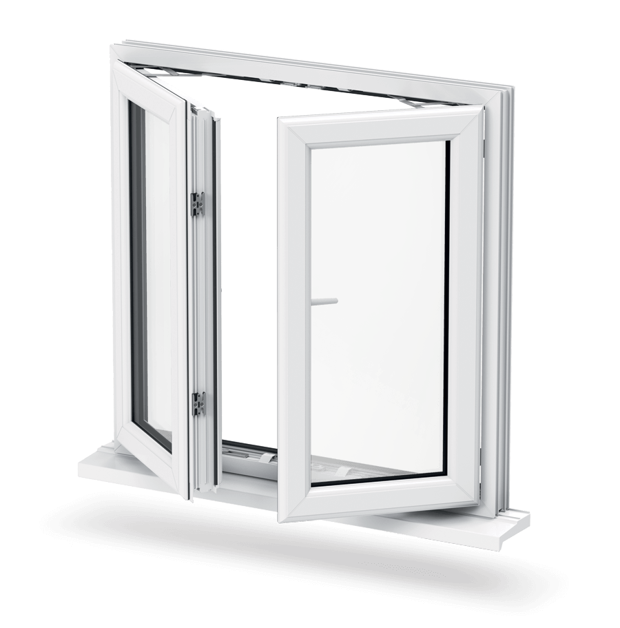 CHANGYI Custom Interior House Glazed Tempered Glass Pvc UPVC Vinyl Casement Windows for Bedroom