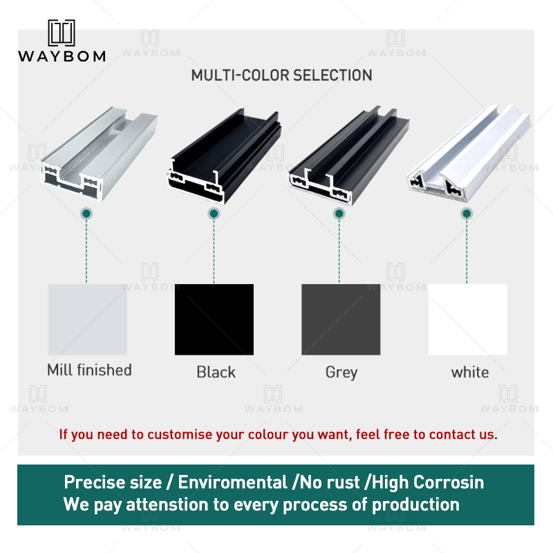 40 slim Sliding Bathroom Glass Door Slim Profile Aluminium Door windows for Partition Room Aluminum Sliding glass Doors Profiles