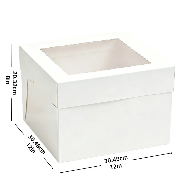 OEM Large Square White Window Cake Box | Custom Printed Bakery Packaging Wholesale Suppliers, Supplier