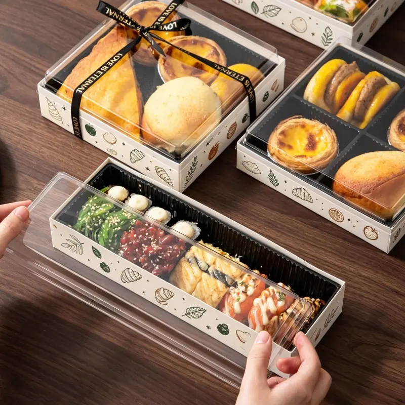 ODM Custom Long Rectangular Box | Bakery Treats & Takeaway Platters Manufacturers, Service