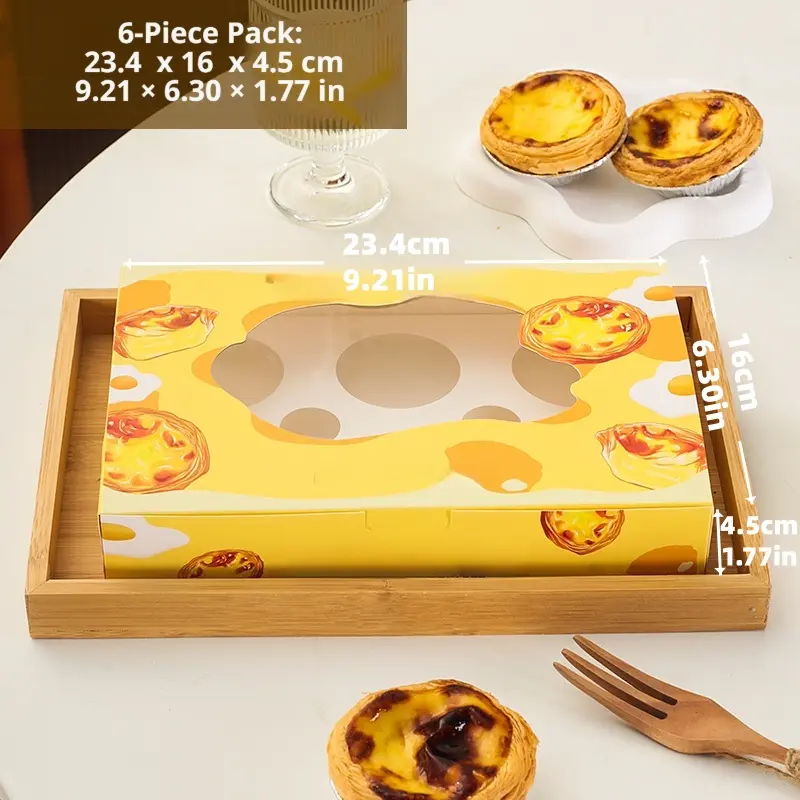 ODM 6-Grid Egg Tart Box: Custom Logo Window Box Manufacturers, Manufacturer