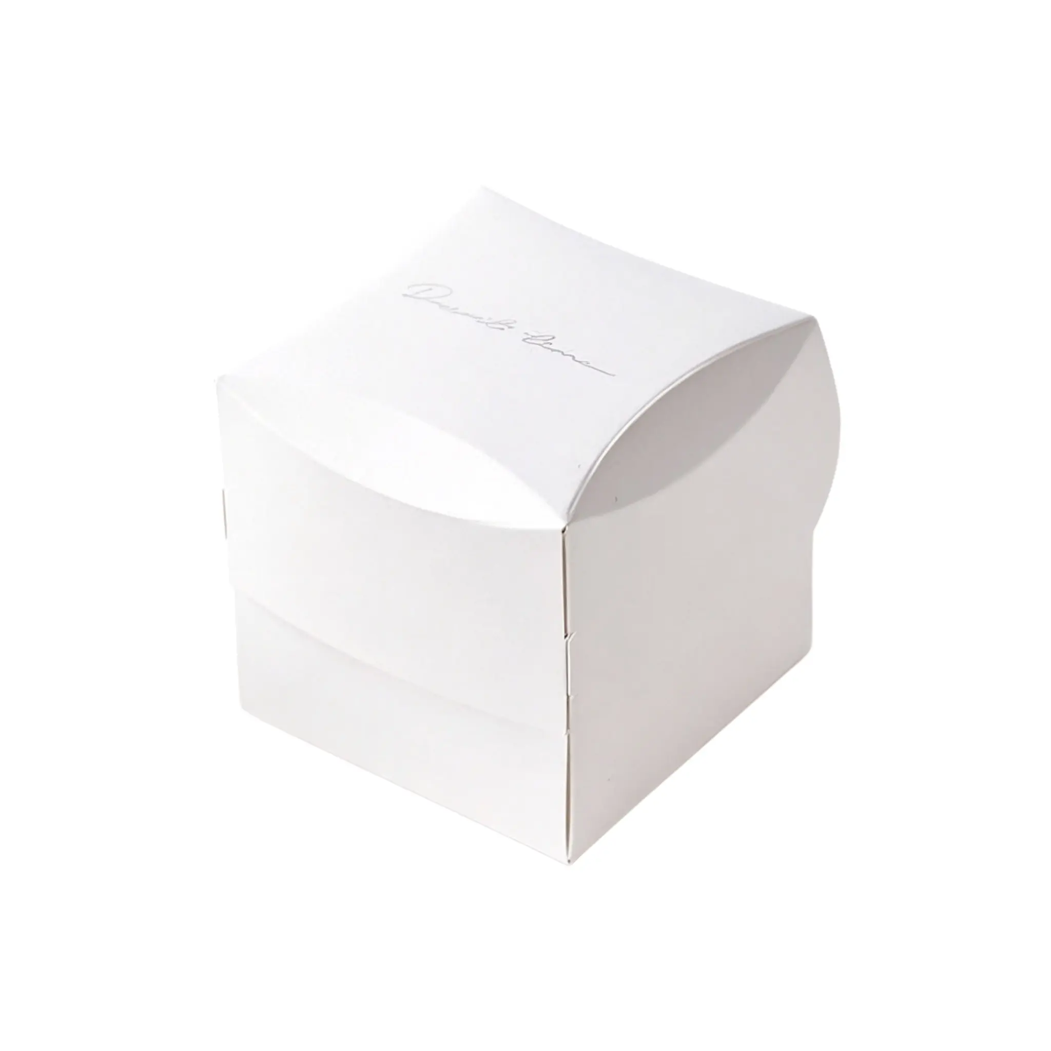 Recyclable diamond flip-top mini cake box with foil logo option