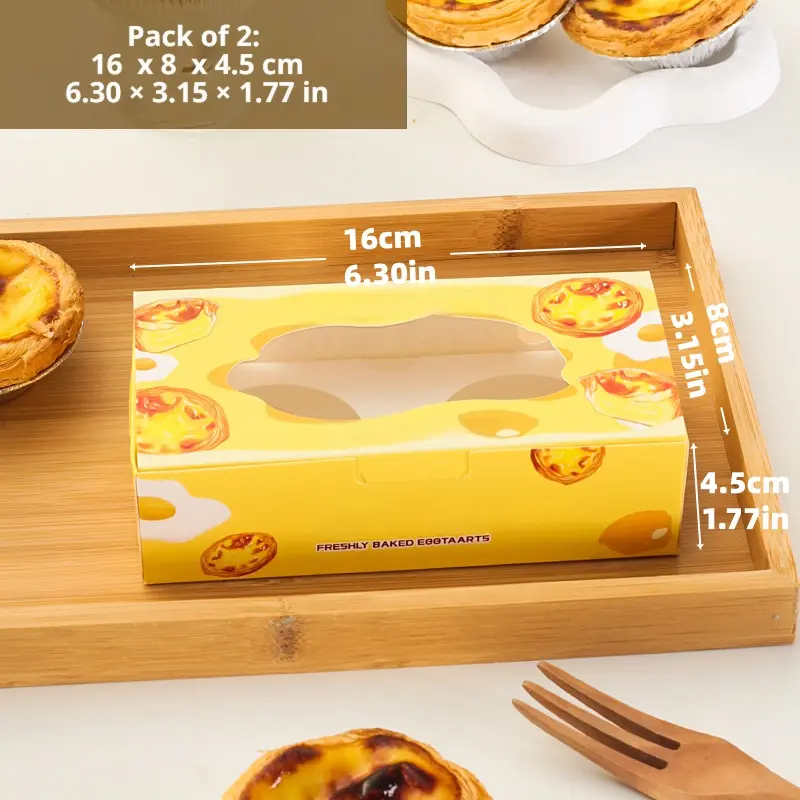 Wholesale 2-Grid Egg Tart Box: Custom Logo Window Box Suppliers, Factory