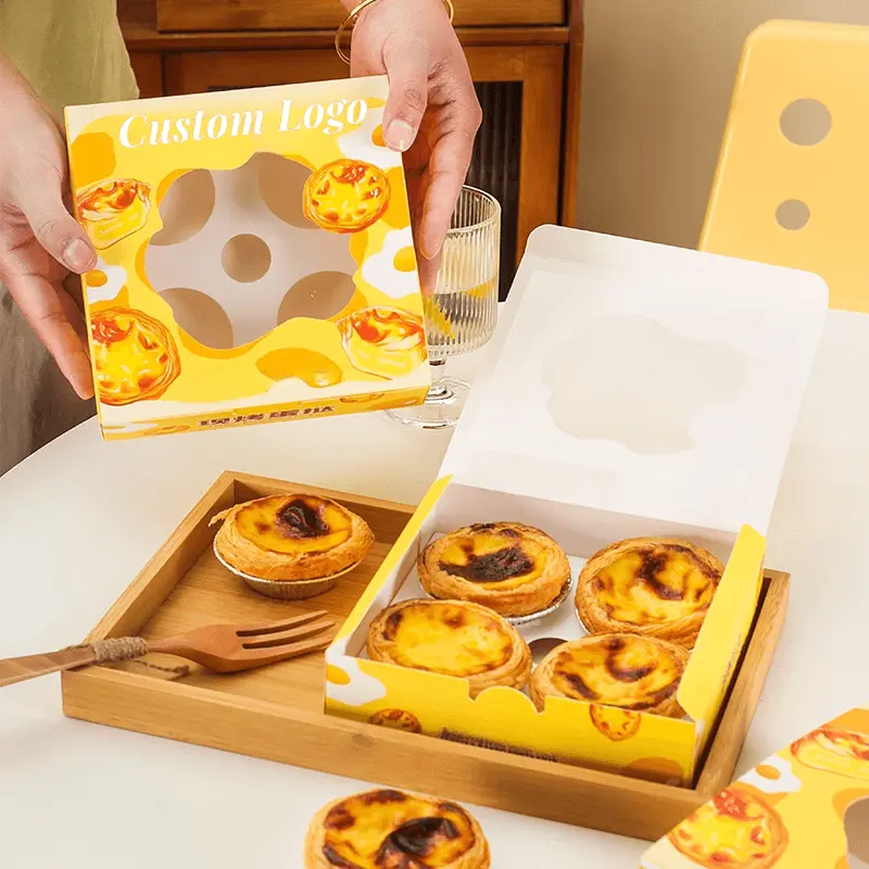 Wholesale 4-Grid Egg Tart Box: Custom Logo Window Box Manufacturer, Service