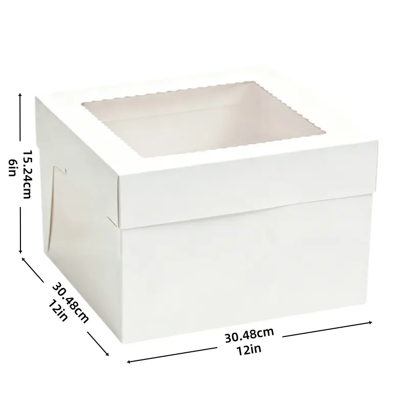 OEM Large Square White Window Cake Box | Custom Printed Bakery Packaging Wholesale Suppliers, Supplier