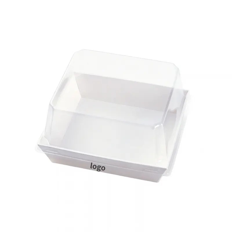 OEM Custom Square Paper-Plastic Container | Tall Clear Lid for Salads & Bakes Factory, Service