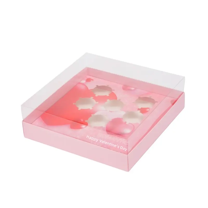OEM Romantic Cupcake Box: Clear-Lid 6-Count Valentine Gift Container Manufacturer, Service