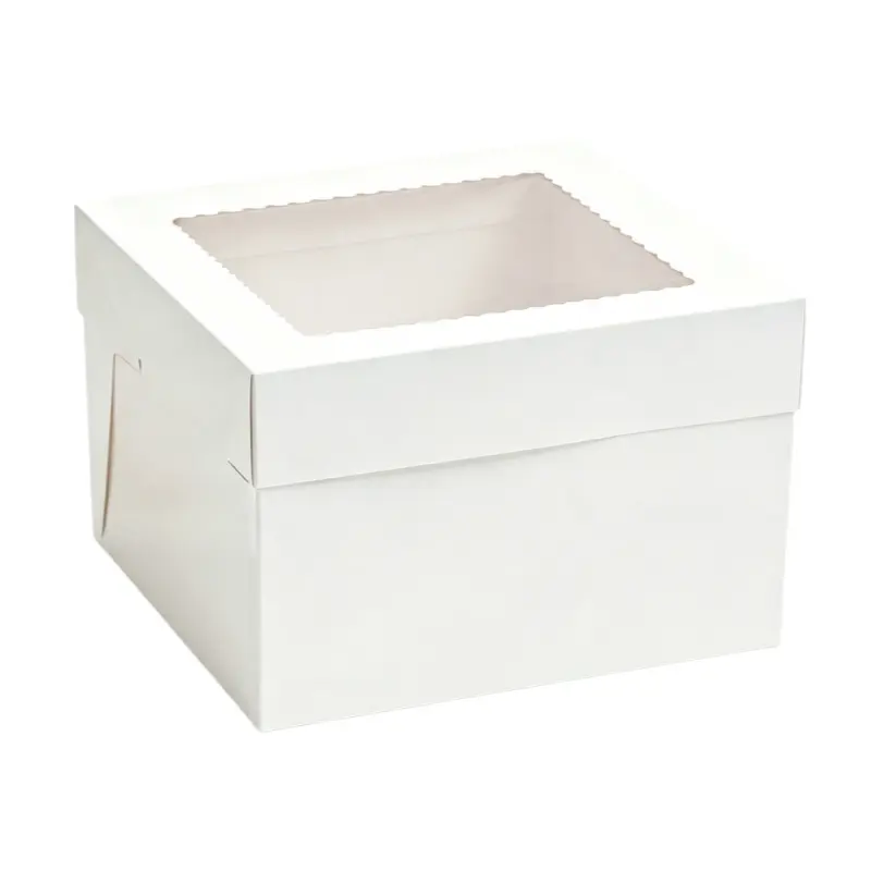 OEM Large Square White Window Cake Box | Custom Printed Bakery Packaging Wholesale Suppliers, Supplier