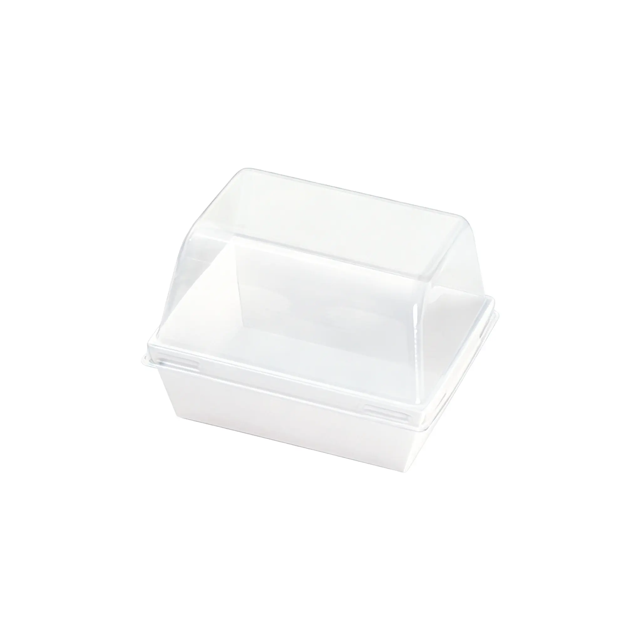 Rectangular paper-plastic cake roll takeaway box