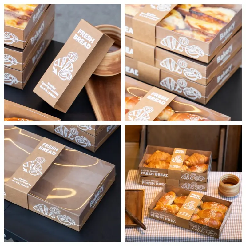 OEM Custom Printed Kraft Window Box | Artisan Breads & Gourmet Pastry Packaging Supplier, Factories