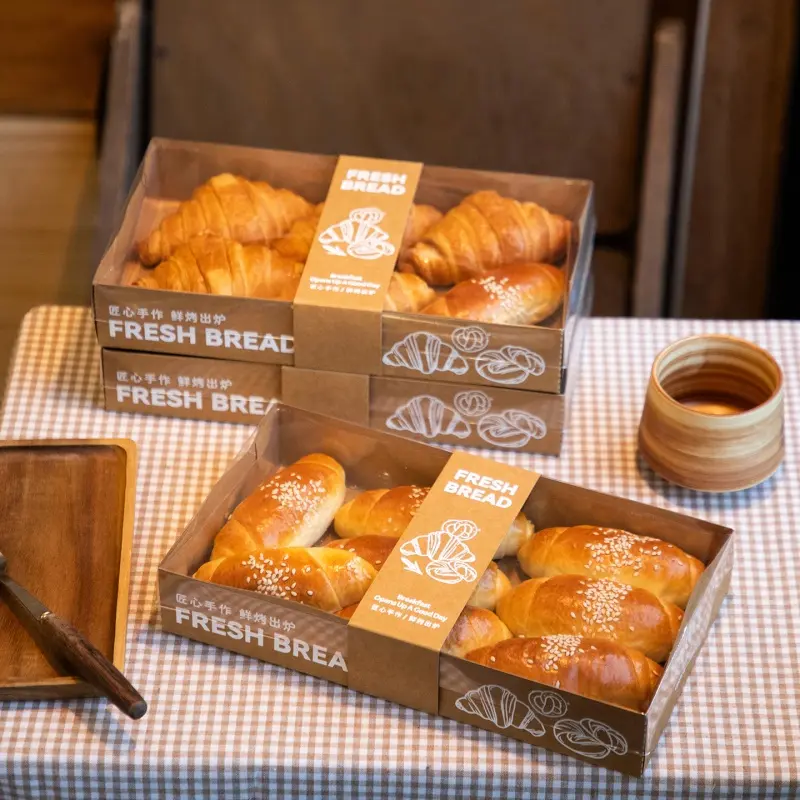 OEM Custom Printed Kraft Window Box | Artisan Breads & Gourmet Pastry Packaging Supplier, Factories