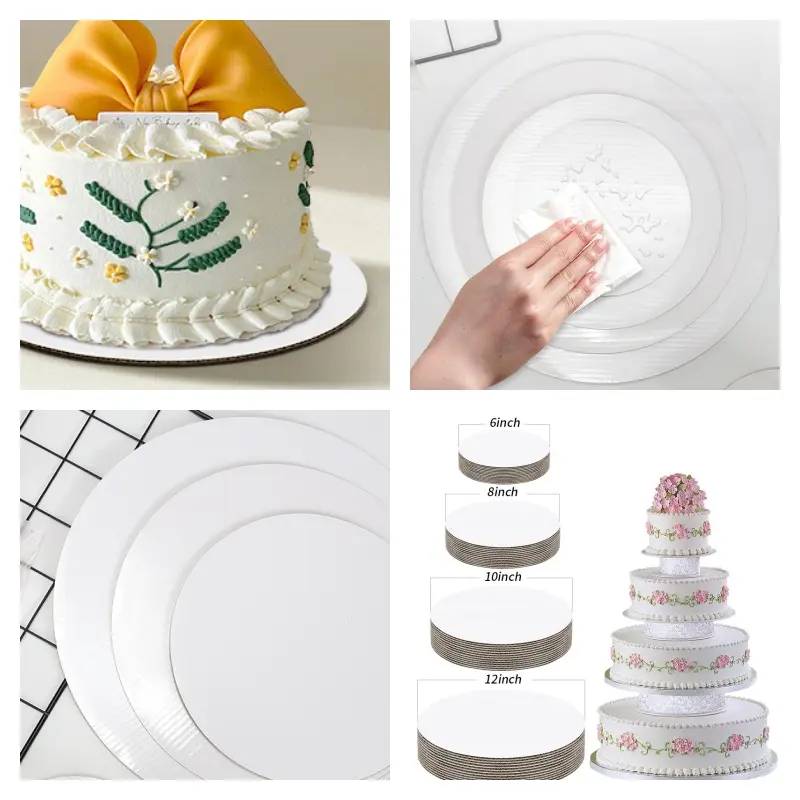ODM White Round 8in Corrugated Cake Board | Bakery Cake Base Wholesale Suppliers, Factory