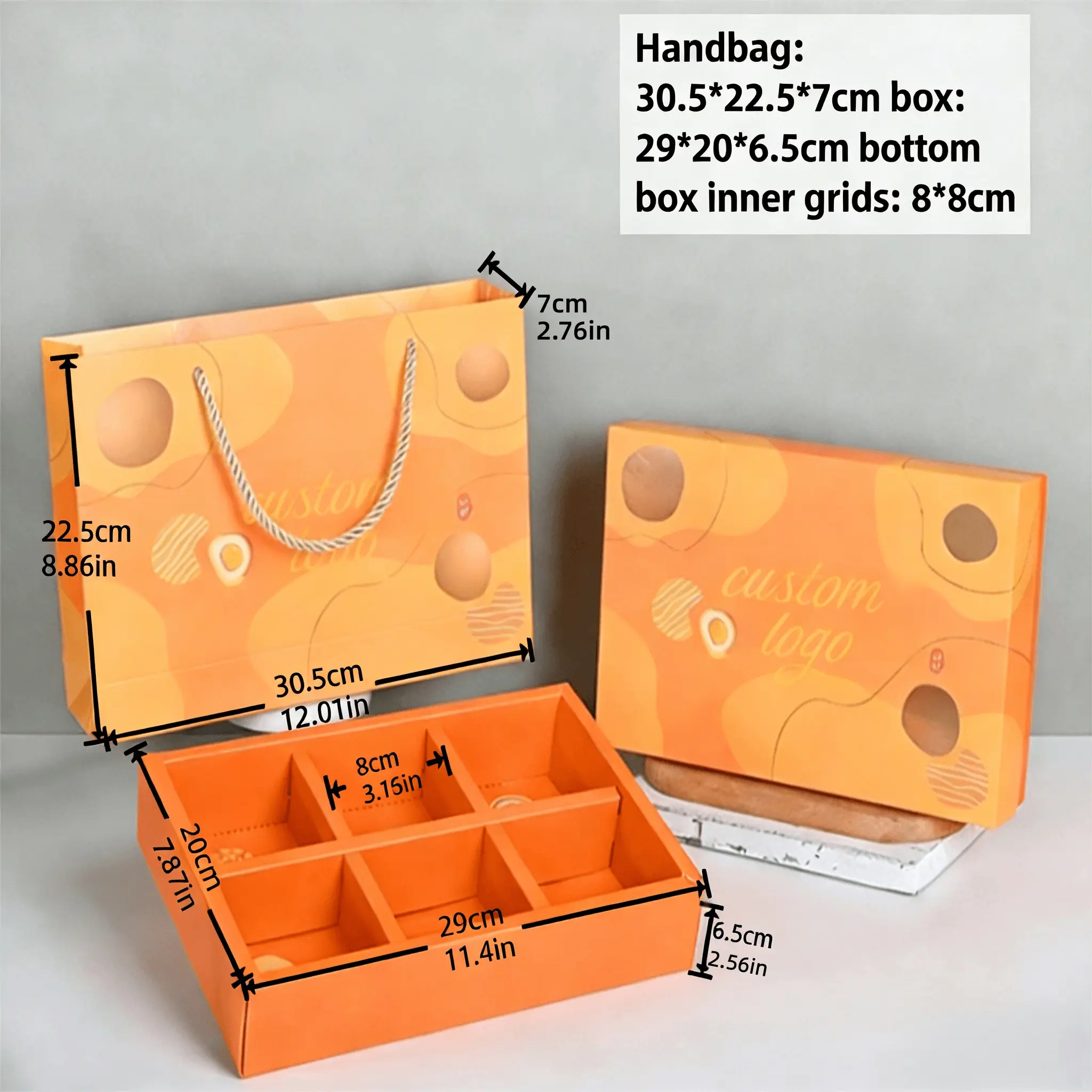 Wholesale Customizable Cookie Box: WTTDE-290-60 6-Compartment Set with Handbag Manufacturers, Manufacturer