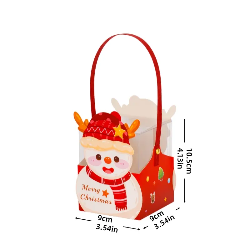 ODM Christmas Transparent Gift Box | Santa Snowman Xmas Candy Apple Box Wholesale Manufacturers, Manufacturer