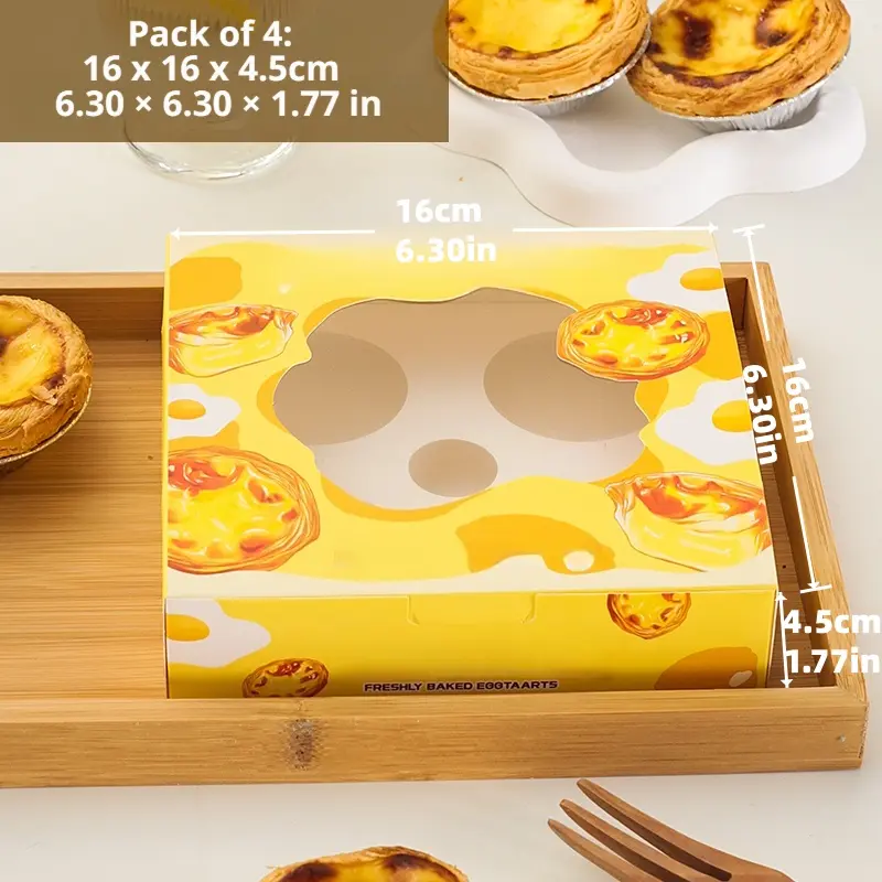 Wholesale 4-Grid Egg Tart Box: Custom Logo Window Box Manufacturer, Service