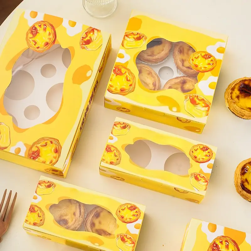 Wholesale 2-Grid Egg Tart Box: Custom Logo Window Box Suppliers, Factory
