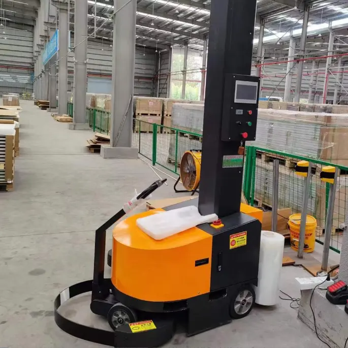 Lead-Acid Battery Robotic Large Pallet Shrink Wrap Machine Mobile Stretch Wrapping Machine