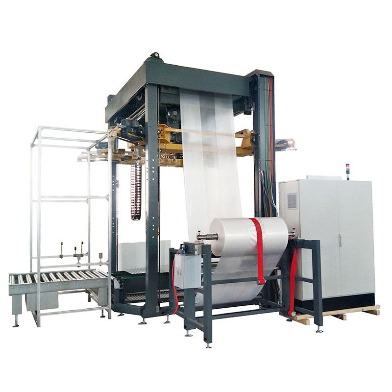 Automatic heavy industrialcold stretching hooded pallet packaging machine, stretching hood machine, film rolling stretching hood