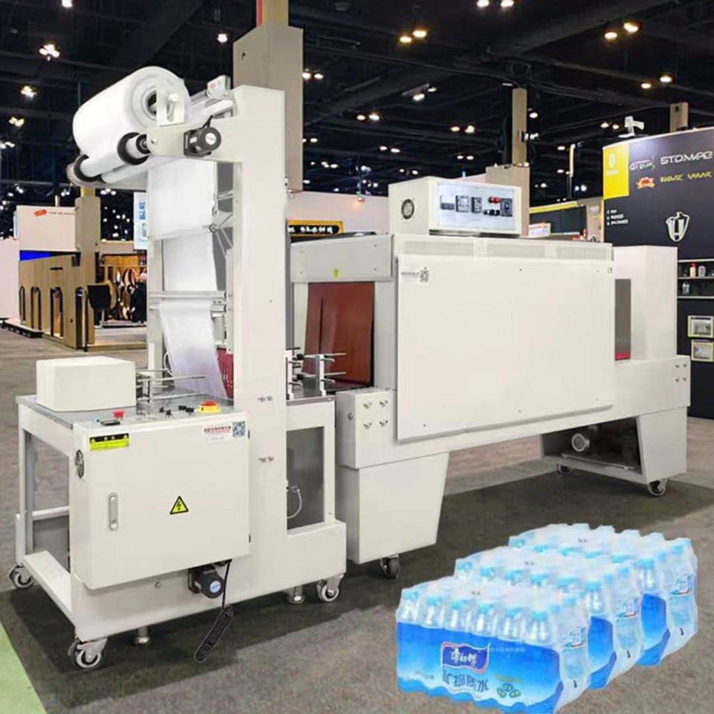 Semi-Auto Water Bottle Sleeve Wrapper Heat Shrinkable and Plastic Wrap PE Film Heat Tunnel Shrink Packaging Machine