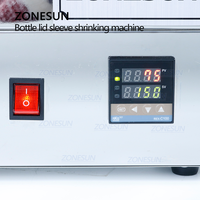 ZONESUN Horizontal PVC Film Capsule Heat Shrinker Wine Capsule Wrapping Bottle Cap Sleeve Shrinking Sealing Machine
