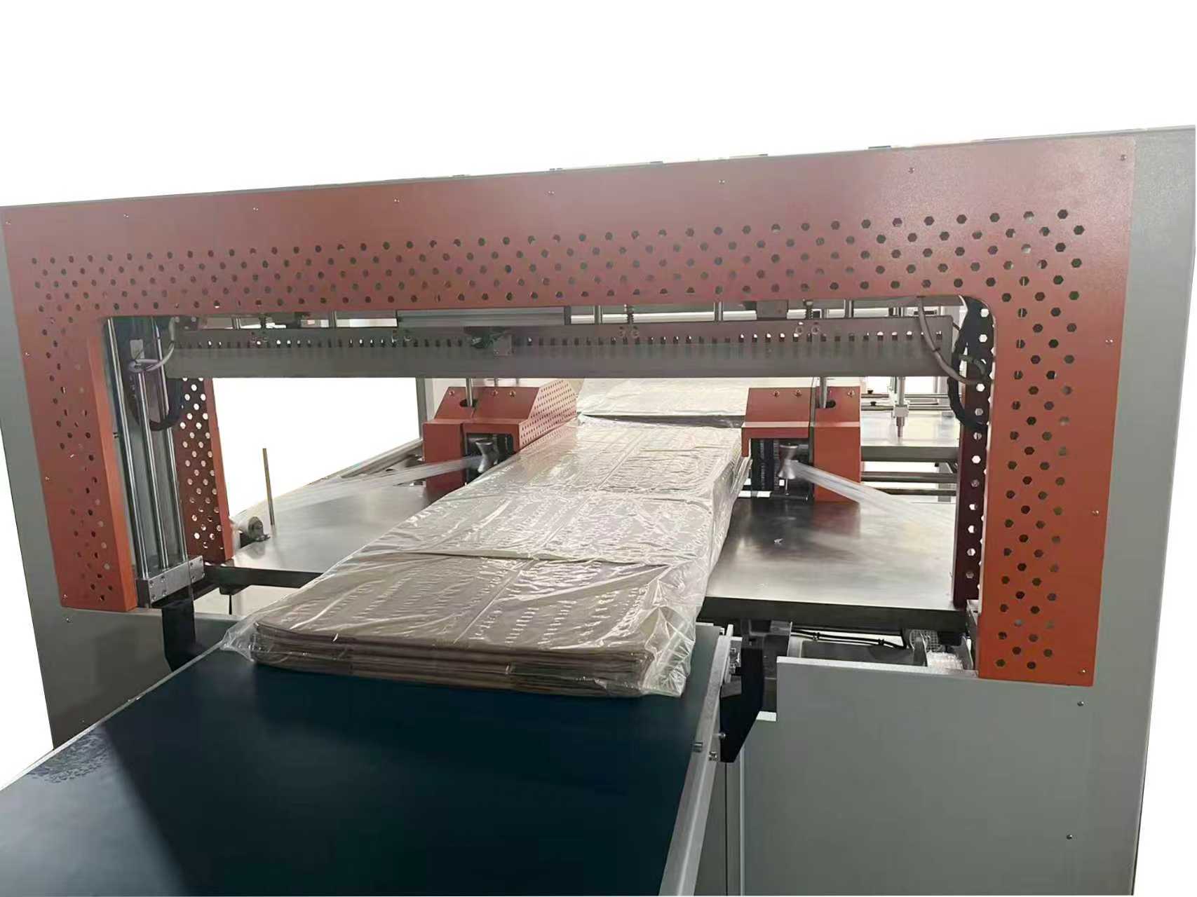 Electric Automatic PE Film Carton Heat Shrink Wrap 4-Side Sealing Machine PLC Motor Pump Food Beverage Chemical Apparel