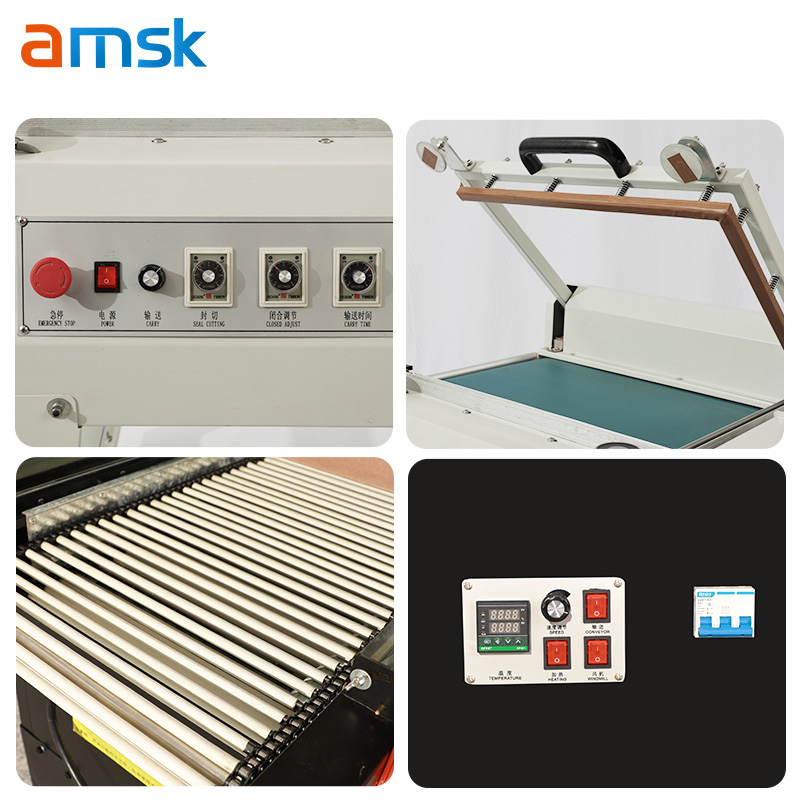 BS-G4525+4030 Semi-auto Water Pet Bottle PE Film Heat Tunnel Shrink Wrapping Machine With Semi-automatic Membrane Film Sealer