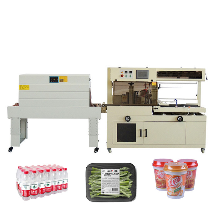 Heat Shrinking Sealing Machine Tin Can Vertical Cutting Shrink Wrapping Machine Tunnel Thermal Shrink Packaging Machine