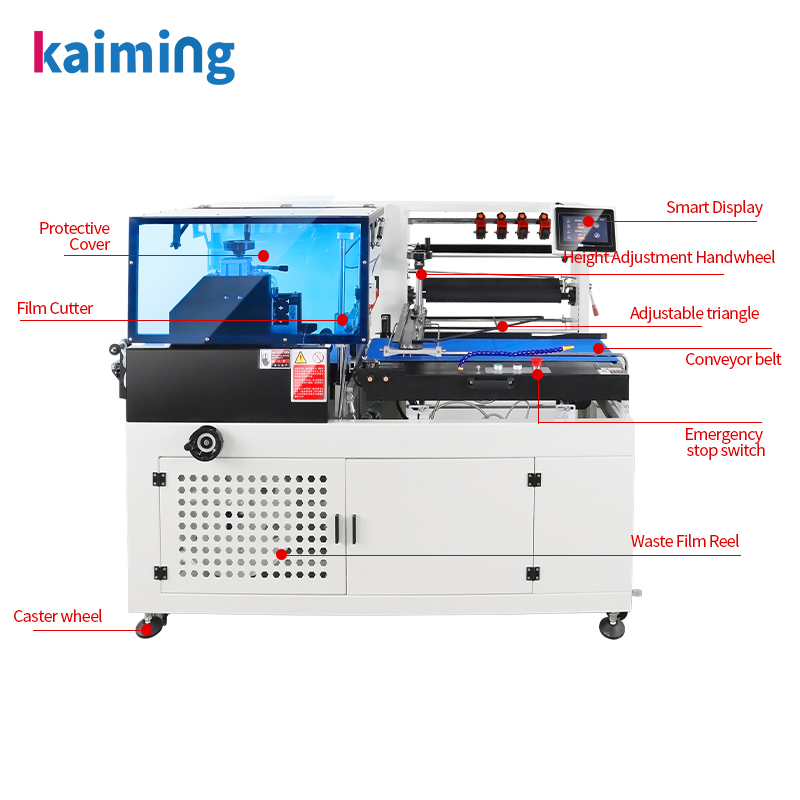 Model 450L Automatic Intelligent Edge Sealing &amp; Cutting Machine with Heat Shrink Tunnel Packing Machine High Speed Side Seal